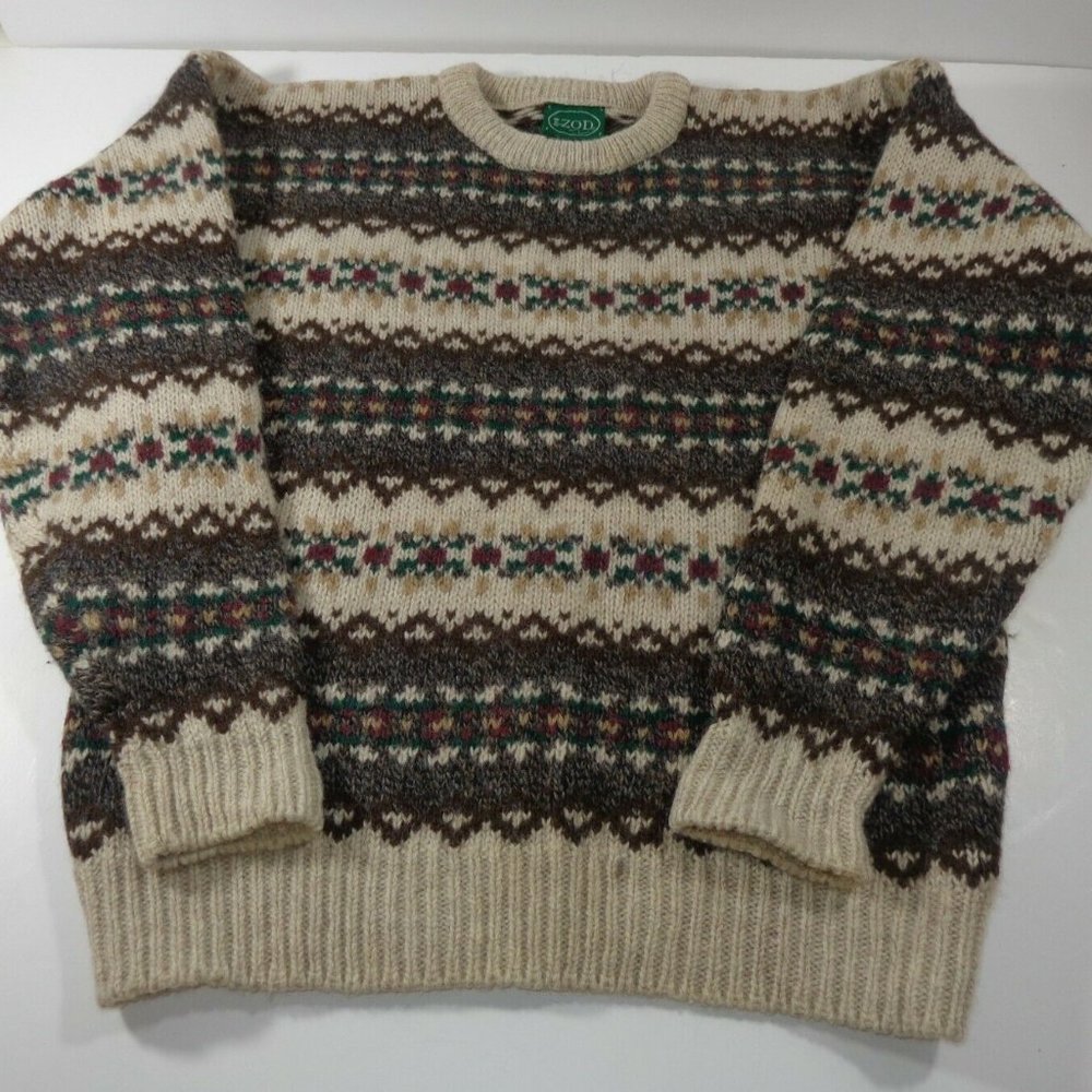 IZOD Lacoste VINTAGE 100% Pure Virgin Wool Knit